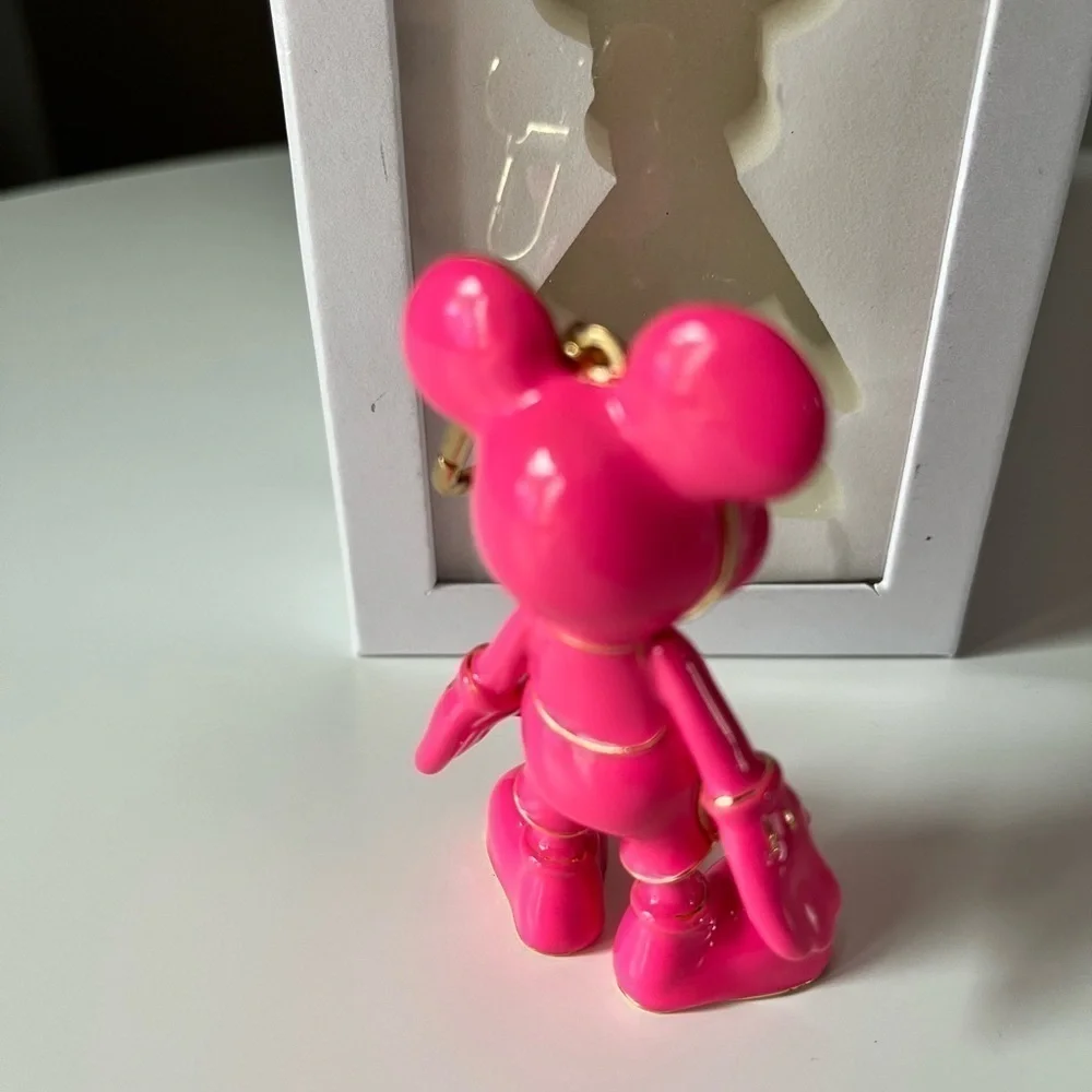 BaubleBar Disney Mickey Mouse Hot Pink Bag Charm Keychain NWT